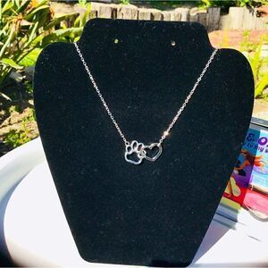 HEART PAW DOG PET LOVERS NECKLACE